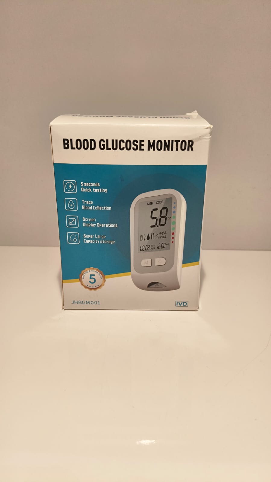 Digital Blood Glucose Monitor Kit – Fast 5-Second Result Sugar Testing Device