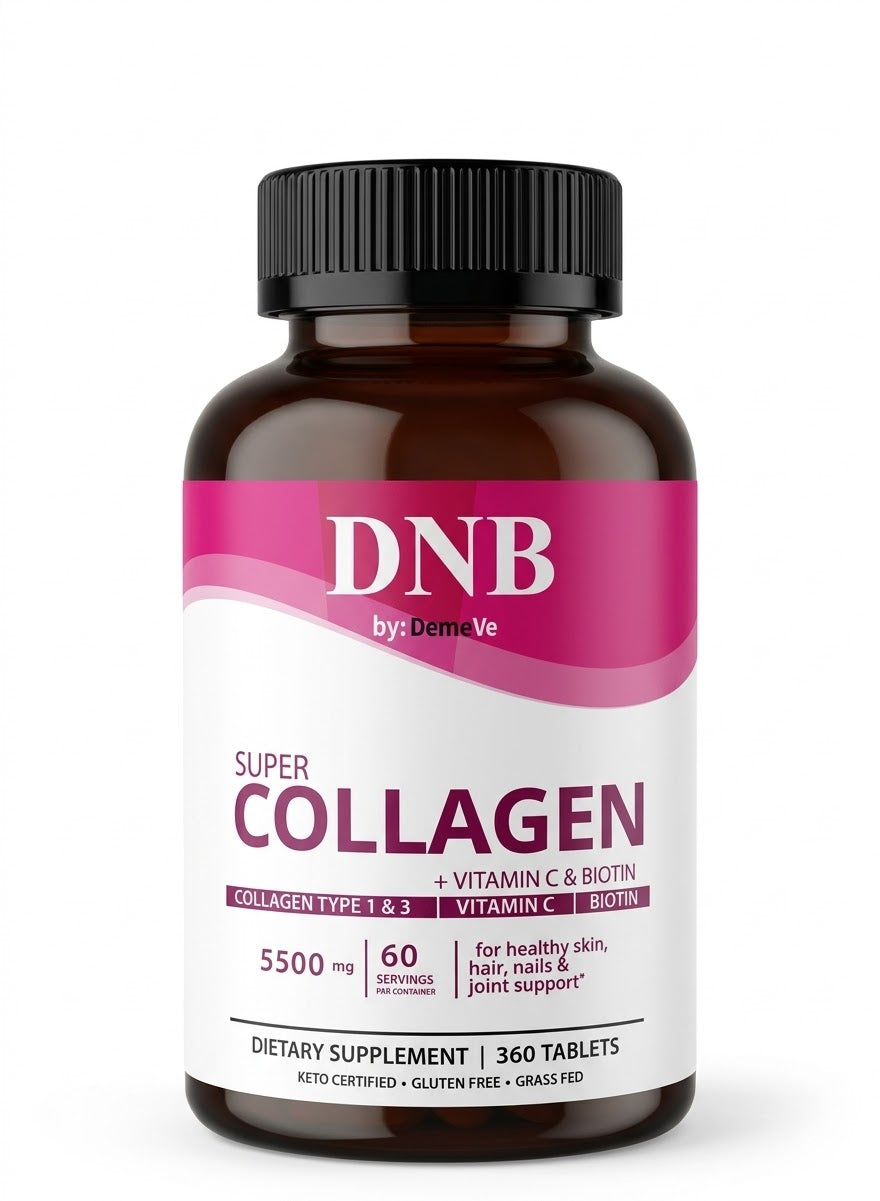 DNB Super Collagen Type 1 & 3 with Vitamin C & Biotin - 5500mg | 360 Tablets (60 Servings)