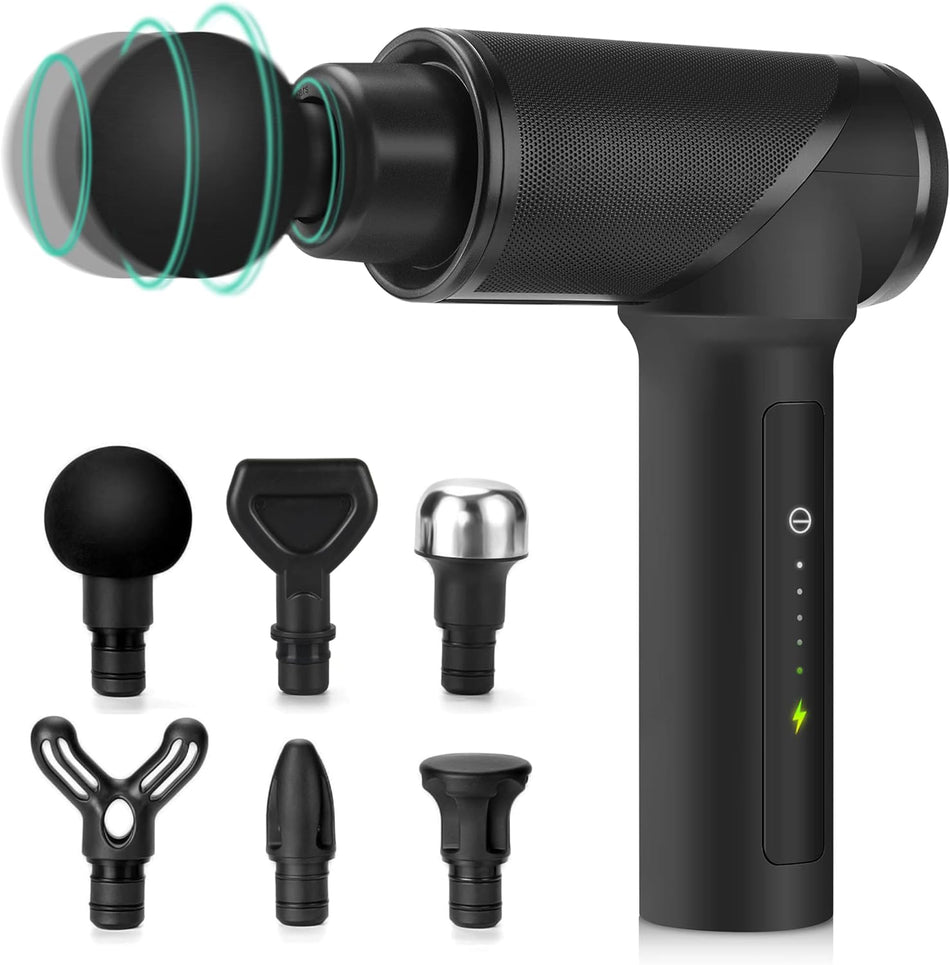 Medcursor Massage Gun Deep Tissue Percussion Muscle Mini Massager for Pain Relief, Handheld Electric Body Massager Sports Portable Super Quiet Brushless Motor, Grey