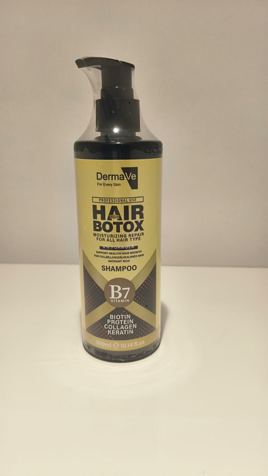 DermaVe Hair Botox Shampoo with Vitamin B7, Biotin, Collagen & Keratin ...