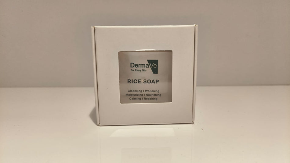 DermaVe Rice Soap - Moisturizing, Calming & Repairing Facial & Body Cleansing Soap Bar