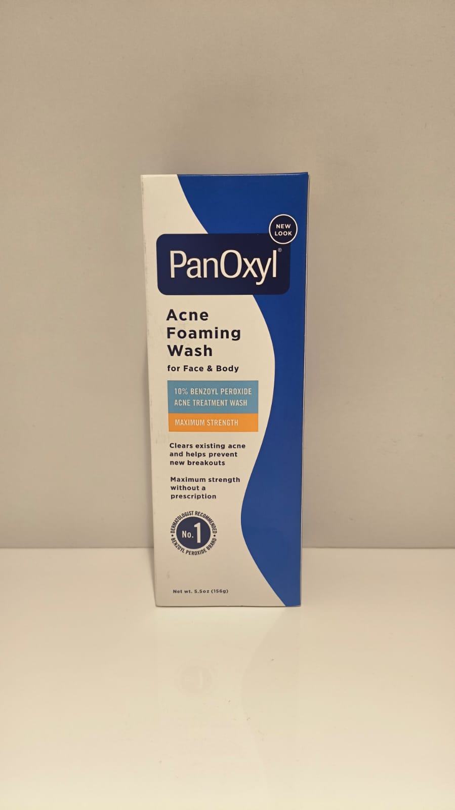 PanOxyl Acne Foaming Wash 10% Benzoyl Peroxide Maximum Strength – Face & Body Cleanser (5.5 oz / 156g)