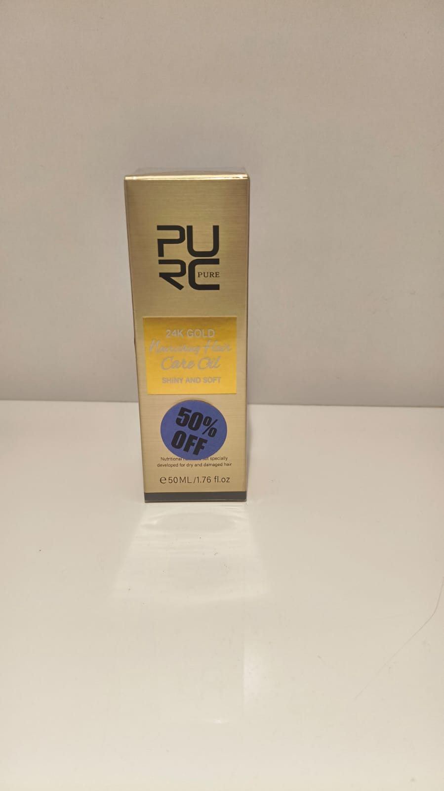 PURC 24K Gold Nourishing Hair Care Oil for Dry & Damaged Hair – Shiny & Soft (50ml / 1.76 fl. oz.)