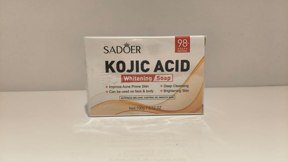 Sadoer Kojic Acid Whitening Soap Bar for Face & Body - Deep Cleansing, Oil Control & Acne Care (100g / 3.52 oz)