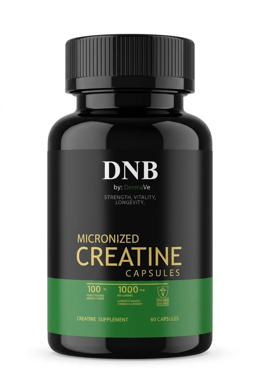 DNB Micronized Creatine Monohydrate Capsules – 1000mg Per Serving for Muscle Strength, Power & Endurance (60 Capsules)