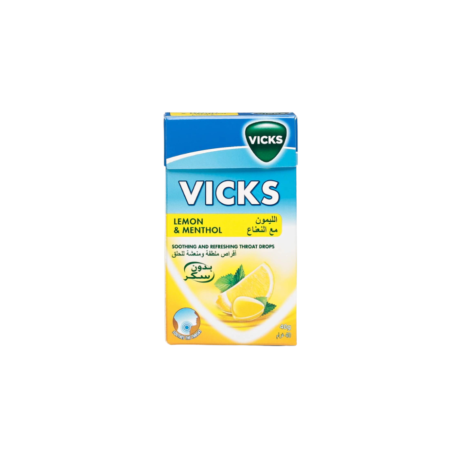 Vicks Soothing &Throat Drops - Lemon & Menthol, 40g