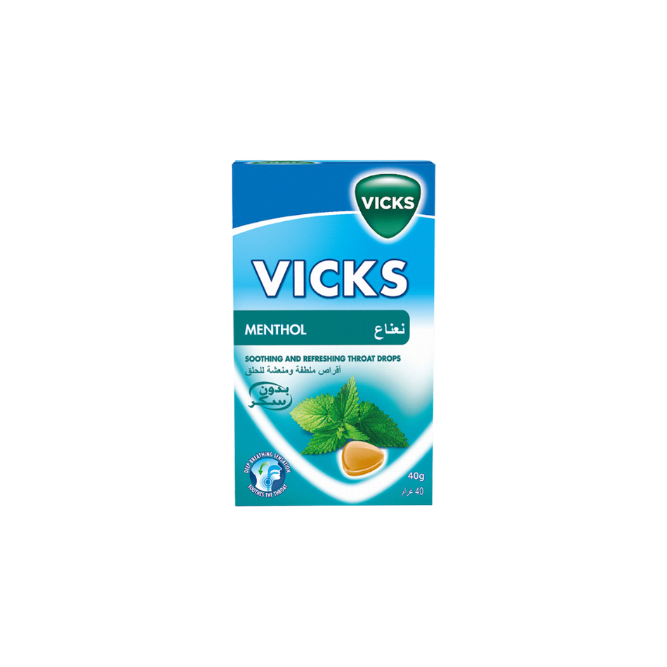 Vicks Menthol Throat Drops 40g