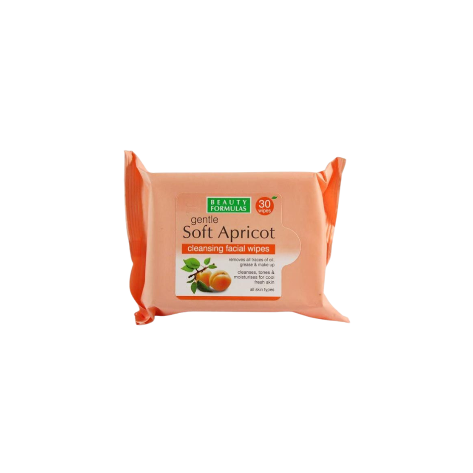 Beauty Formulas Soft apricot cleansing facial wipes 30's